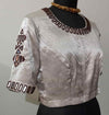 Buy Beige Gaji Silk Blouse with Brown Mirror Work Blouse Combo | Perfect for B2B Orders