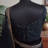 Black Mirrorwork Sleeveless Readymade Blouse | Godhuli
