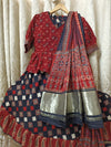 Buy Black Ajrakh Lehenga Choli Set | Godhuli