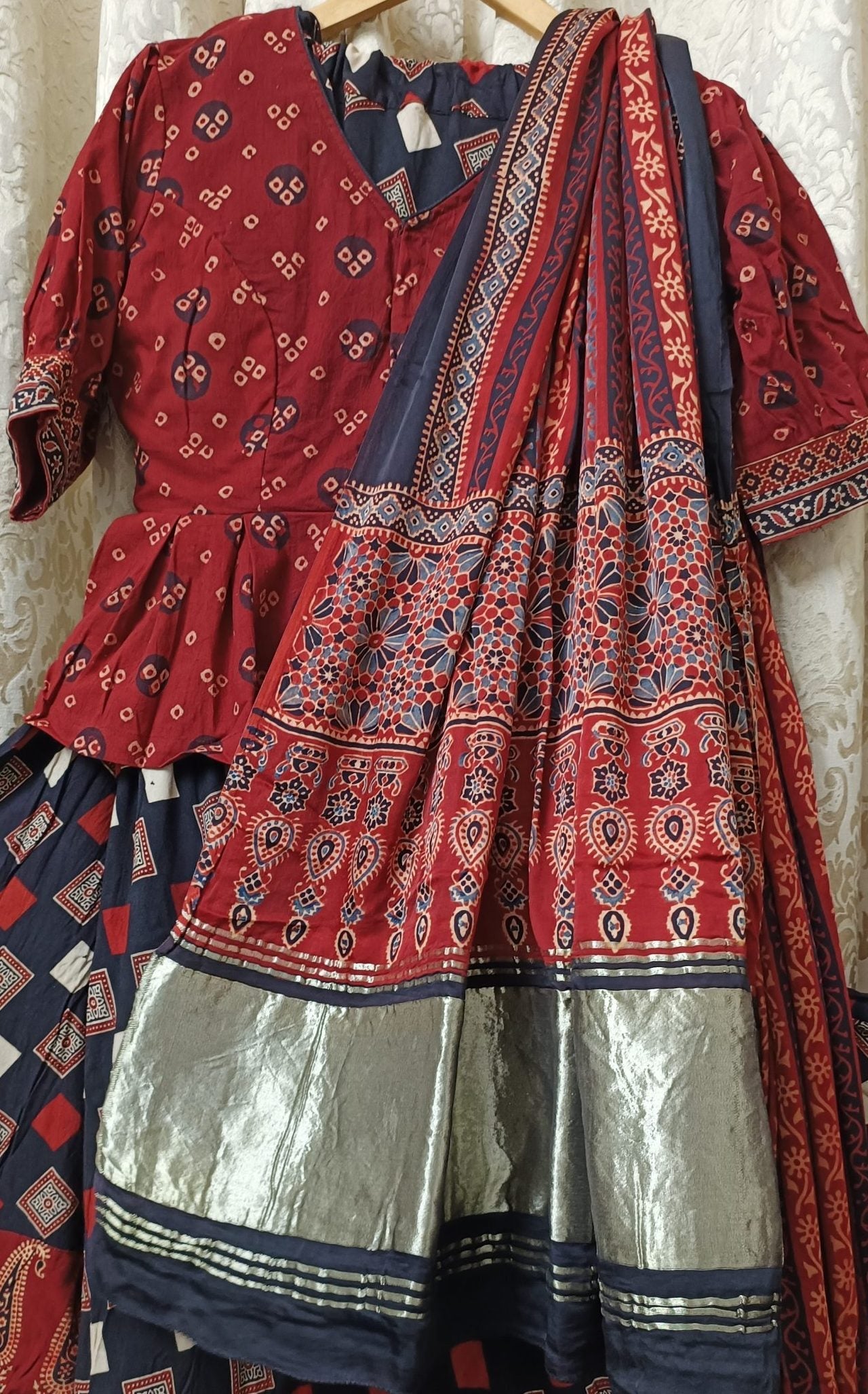 Black Ajrakh chaniya choli