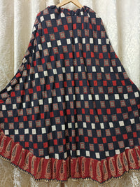 Buy Black Ajrakh Lehenga Choli Set | Godhuli