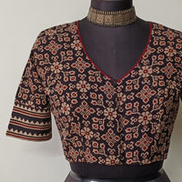 Black Floral Patola Print Gamathi Readymade Blouse | Godhuli