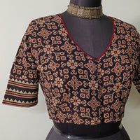 Black Floral Patola Print Gamathi Readymade Blouse | Godhuli