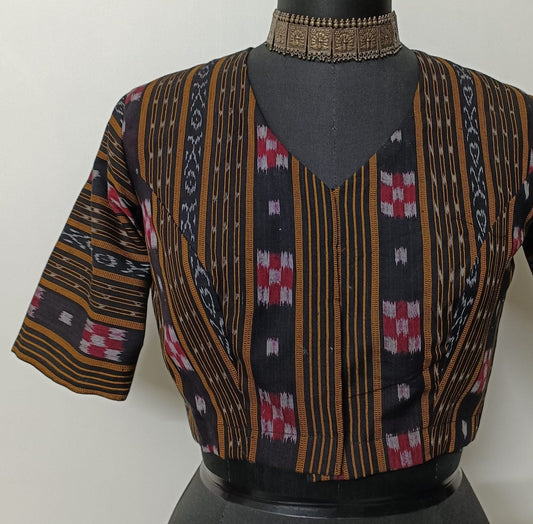 Black Sambhalpuri Ikat Blouse