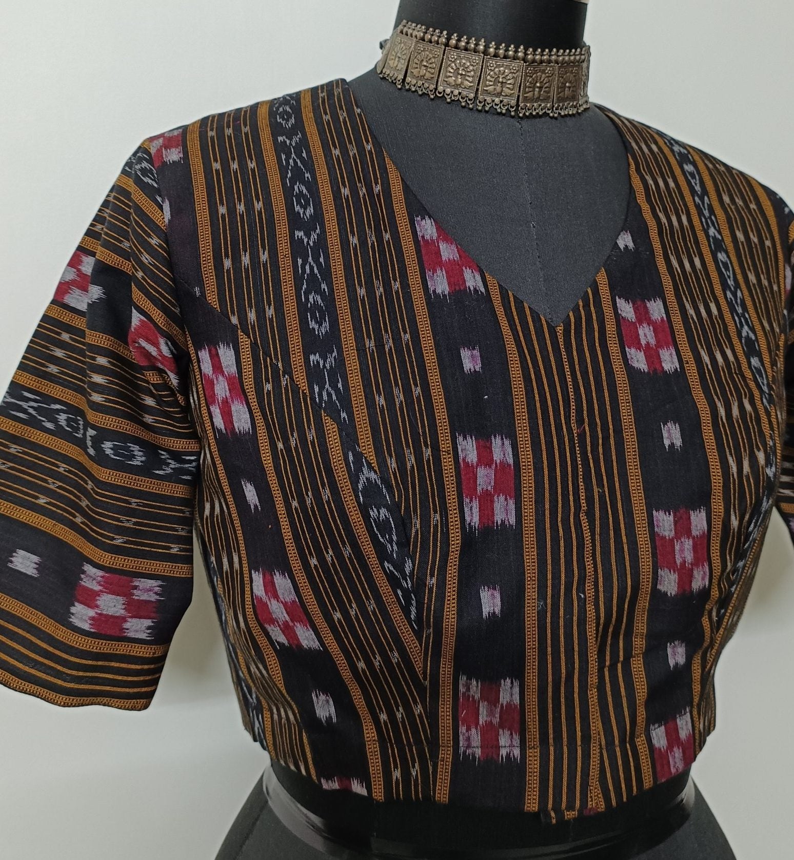 Black Sambhalpuri Ikat Blouse