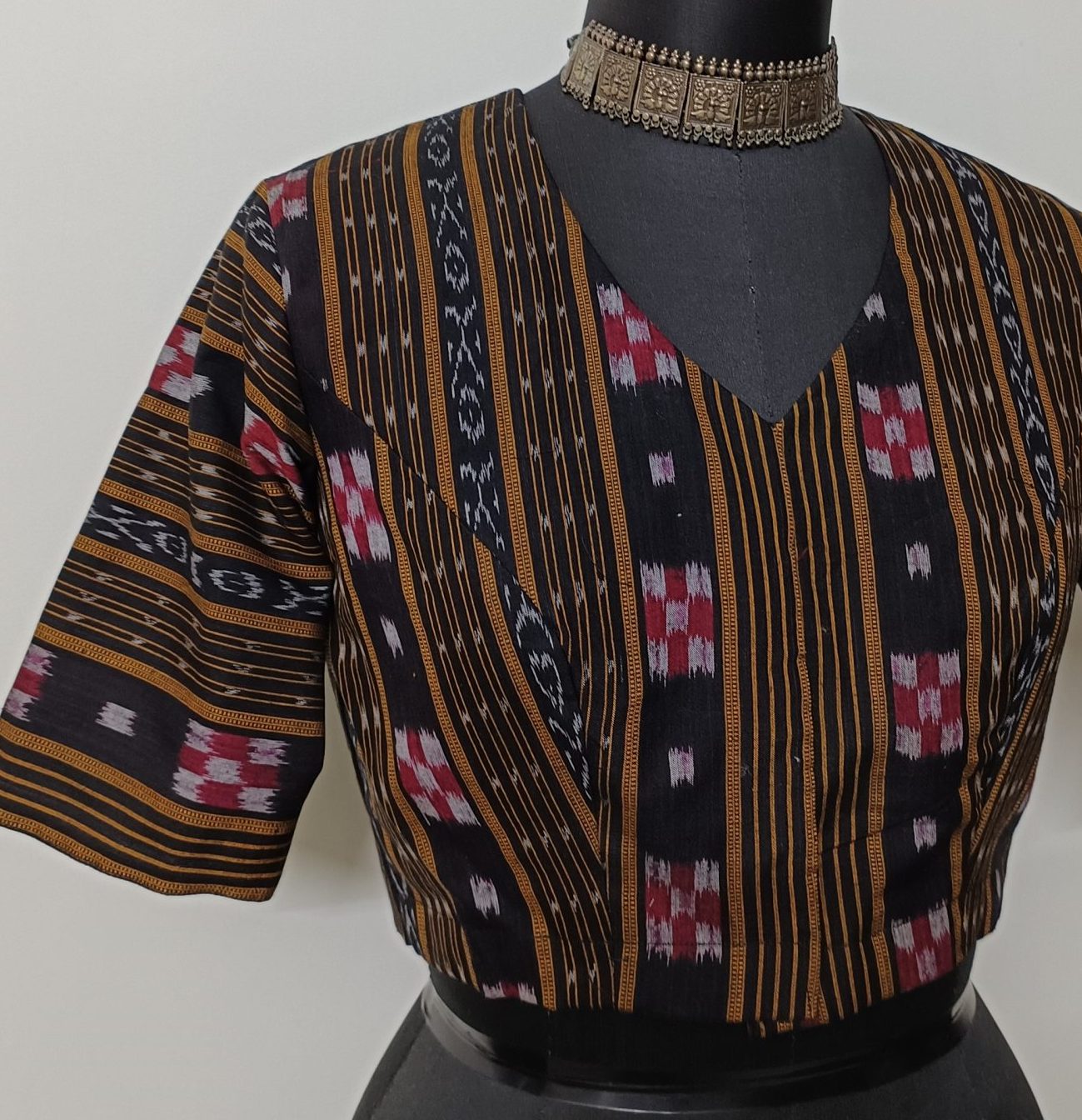 Black Sambhalpuri Ikat Blouse