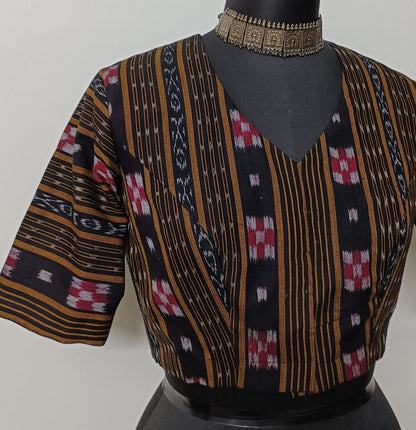 Black Sambhalpuri Ikat Blouse