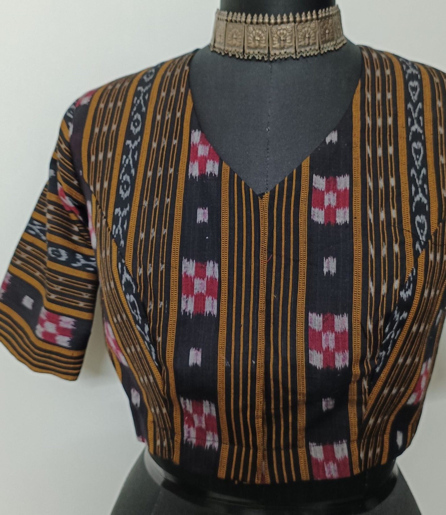 Black Sambhalpuri Ikat Blouse