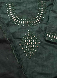 Buy Bottle Green Mirror Work Suit Set | Godhuli