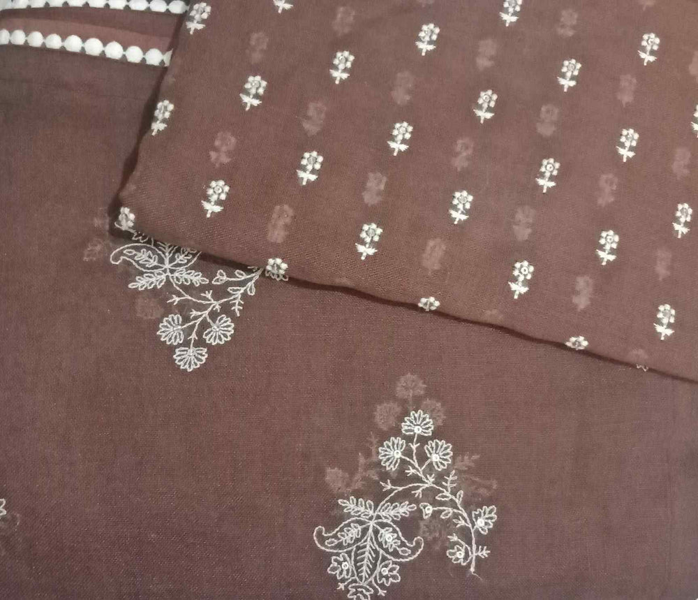 Buy Caramel Brown Embroidered Linen Saree | Godhuli