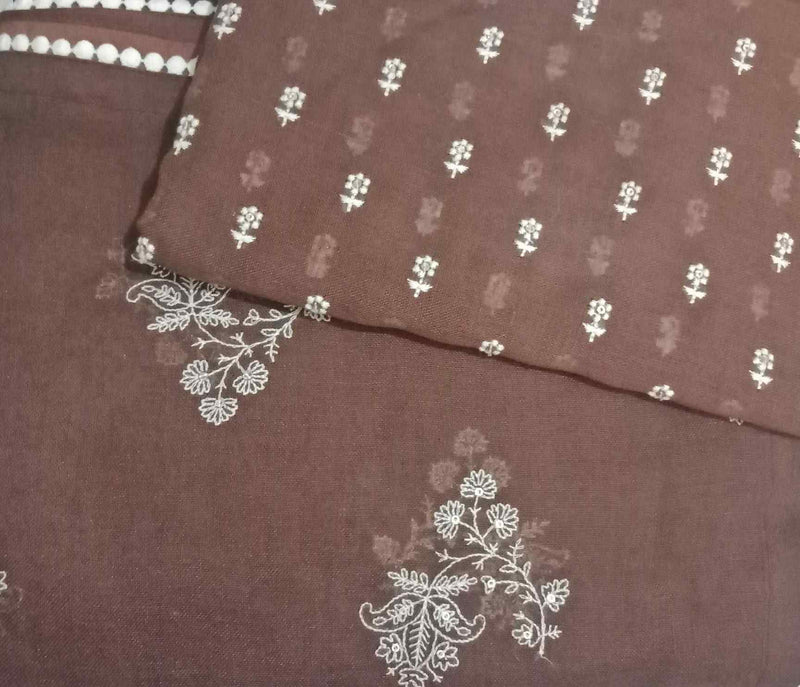 Buy Caramel Brown Embroidered Linen Saree | Godhuli