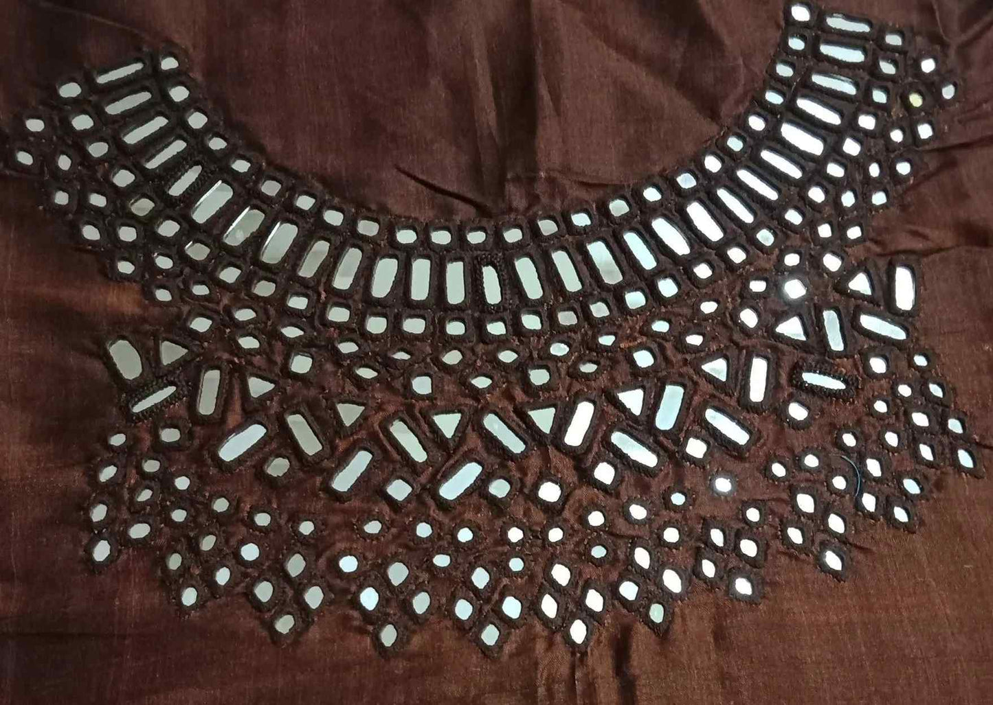 Coffee Brown Real Mirrorwork Blouse