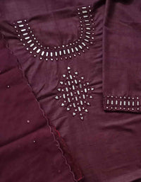 Buy Dark Maroon Mirror Work Suit Set | Godhuli