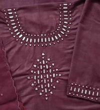 Buy Dark Maroon Mirror Work Suit Set | Godhuli