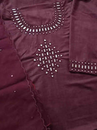 Buy Dark Maroon Mirror Work Suit Set | Godhuli