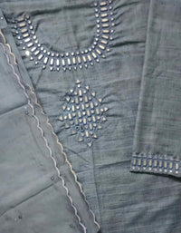 Buy Denim Blue Mirror Work Suit Set | Godhuli