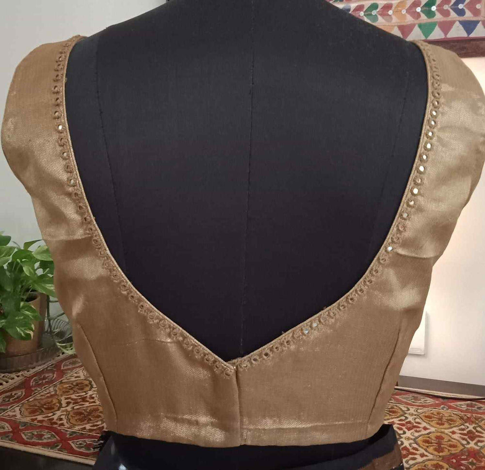 Buy Golden Mirrorwork Sleeveless Blouse Combo | Perfect for B2B Orders
