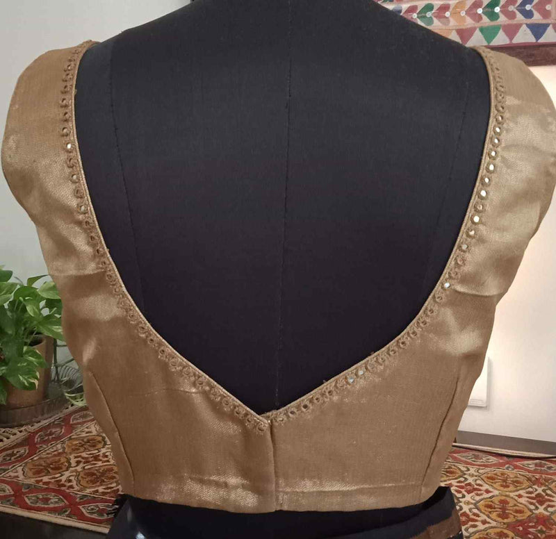 Buy Golden Mirrorwork Sleeveless Blouse Combo | Perfect for B2B Orders
