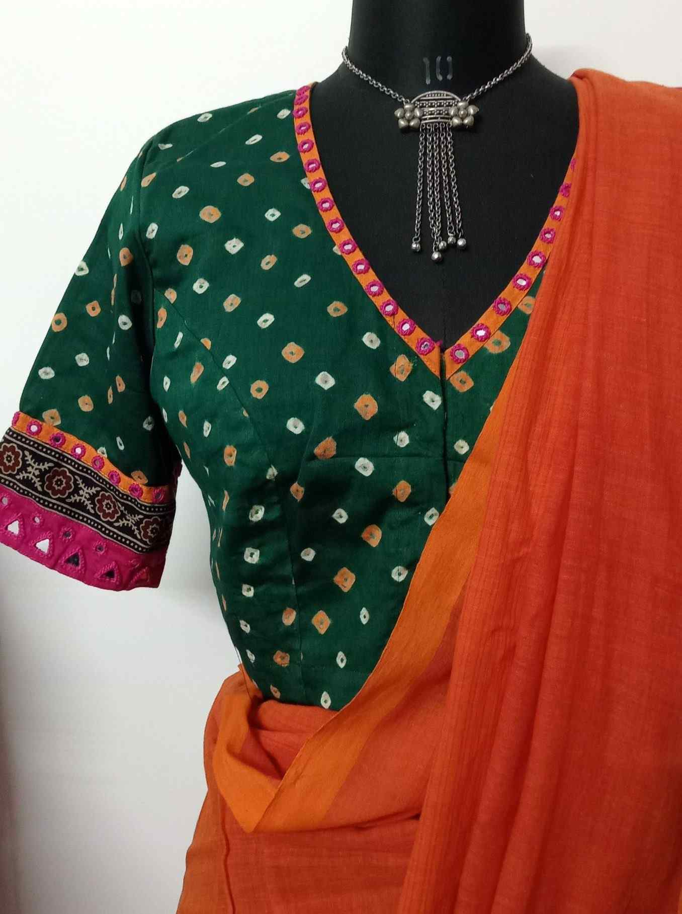 Buy Rani Pink Blouse In Brocade With Woven Jaal And Bandhani Print KALKI  Fashion India
