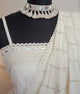 Buy Handmade Ivory Colour Square Mirror Neckpiece | Godhuli