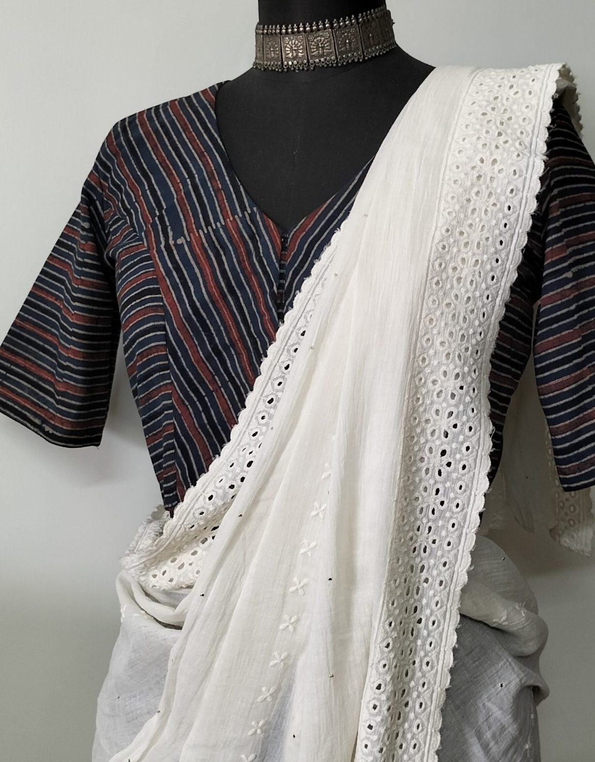 ajrakh stripes blouse