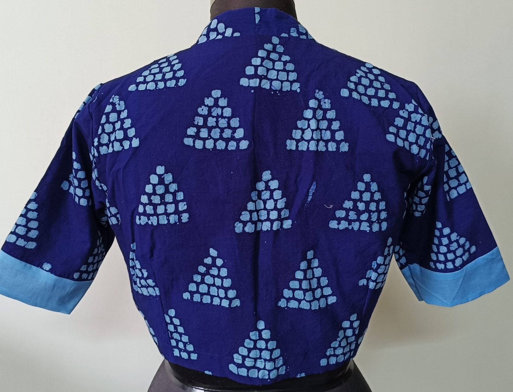 blue batik triangle design
