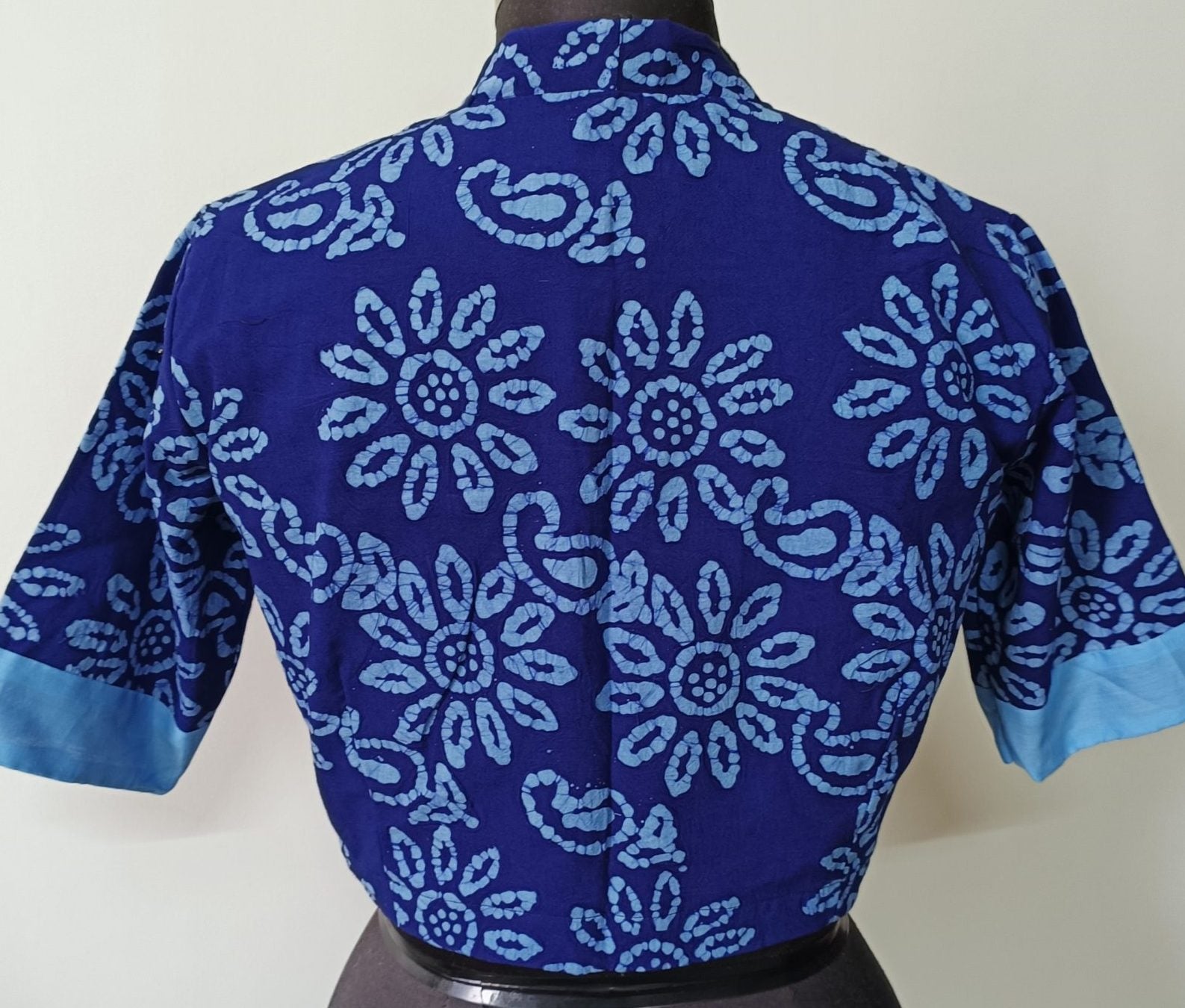 blue batik floral design