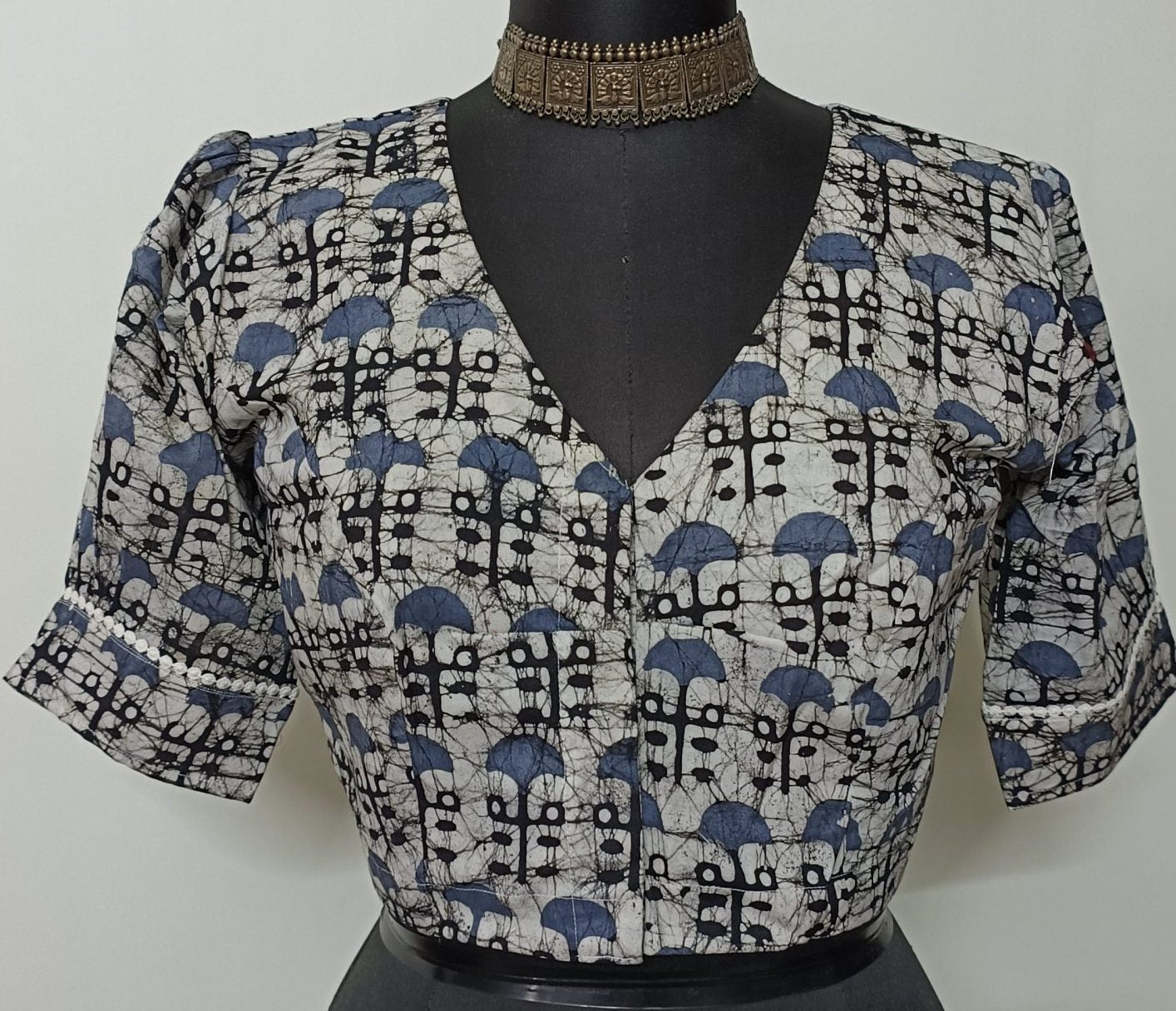 grey batik blouse