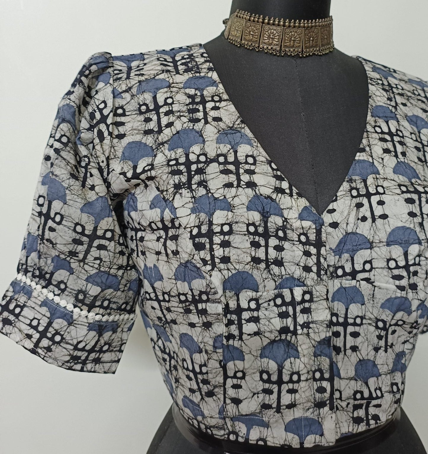 grey batik blouse