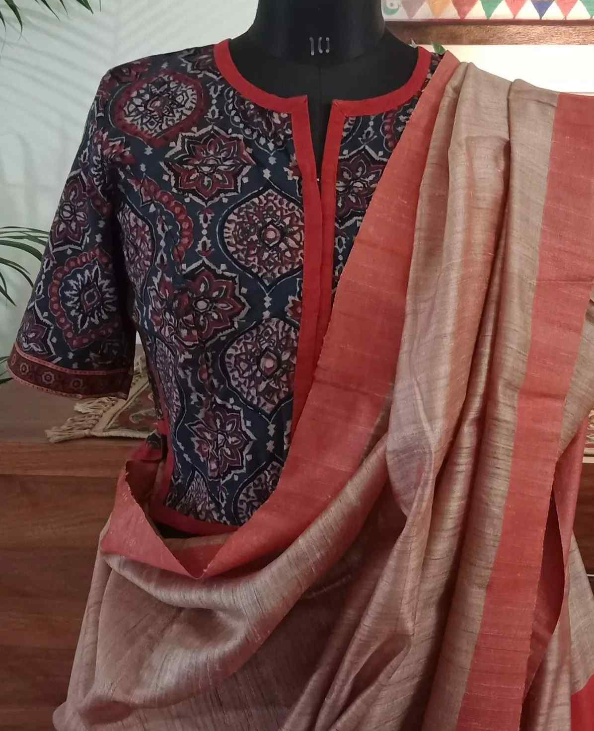 Indigo Ajrakh Kurti Blouse