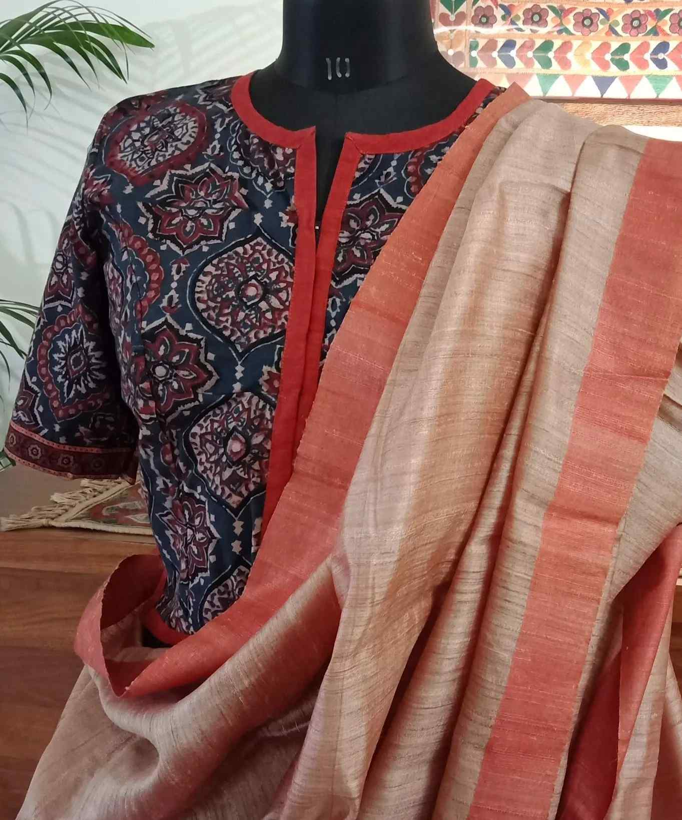 Indigo Ajrakh Kurti Blouse