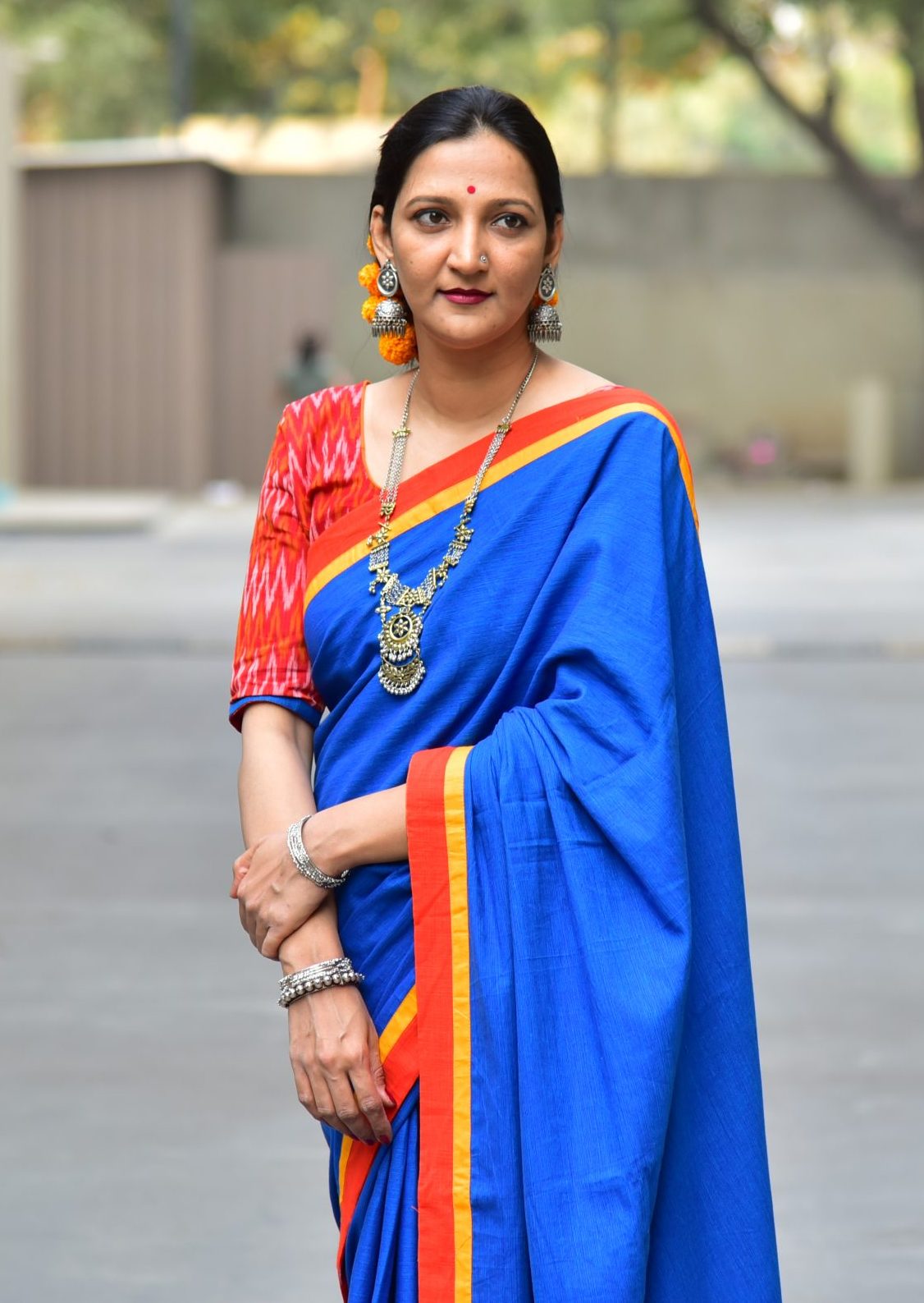 Ink Blue Saree with Dori Work