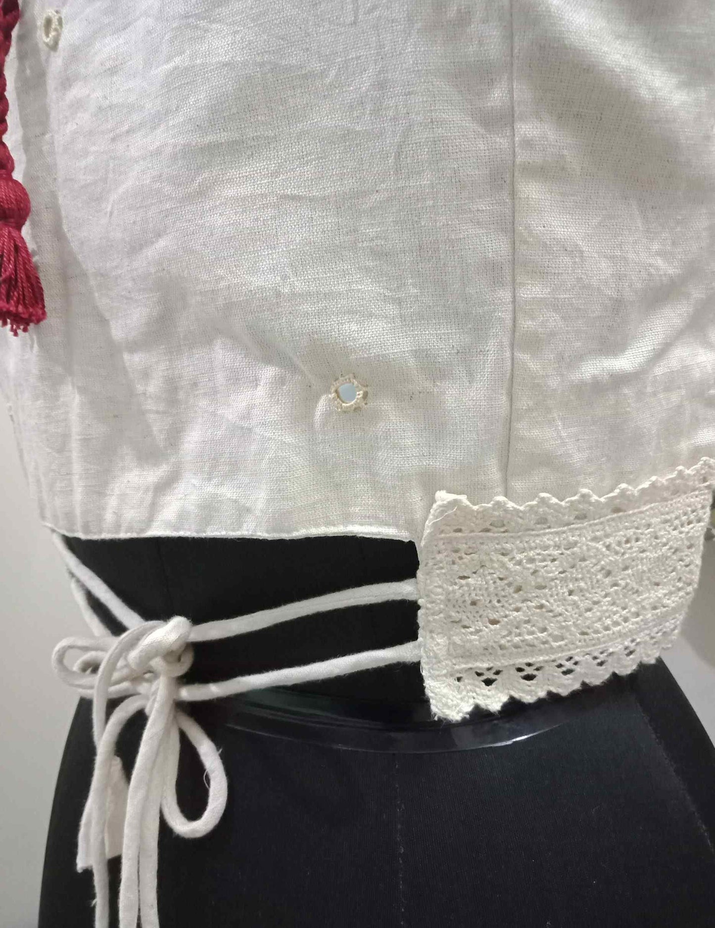Ivory Blouse with Mirror Work-Lace