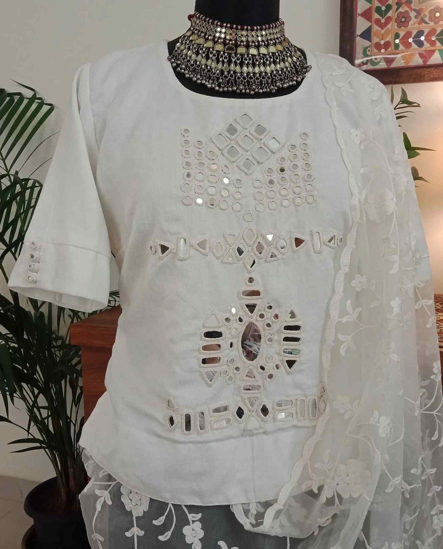 Long Kurti Mirror work Blouse