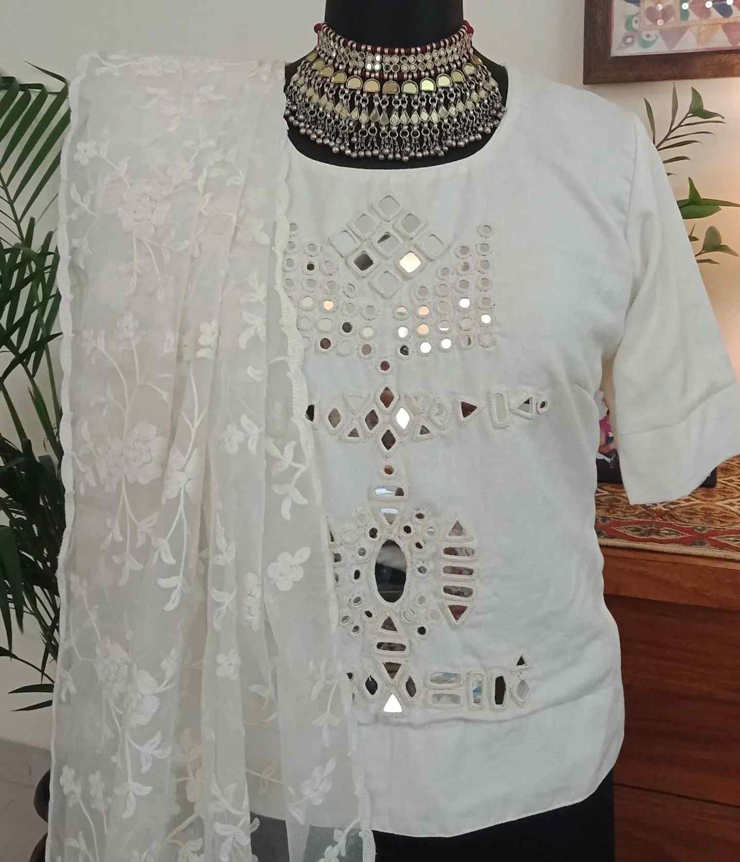 Long Kurti Mirror work Blouse