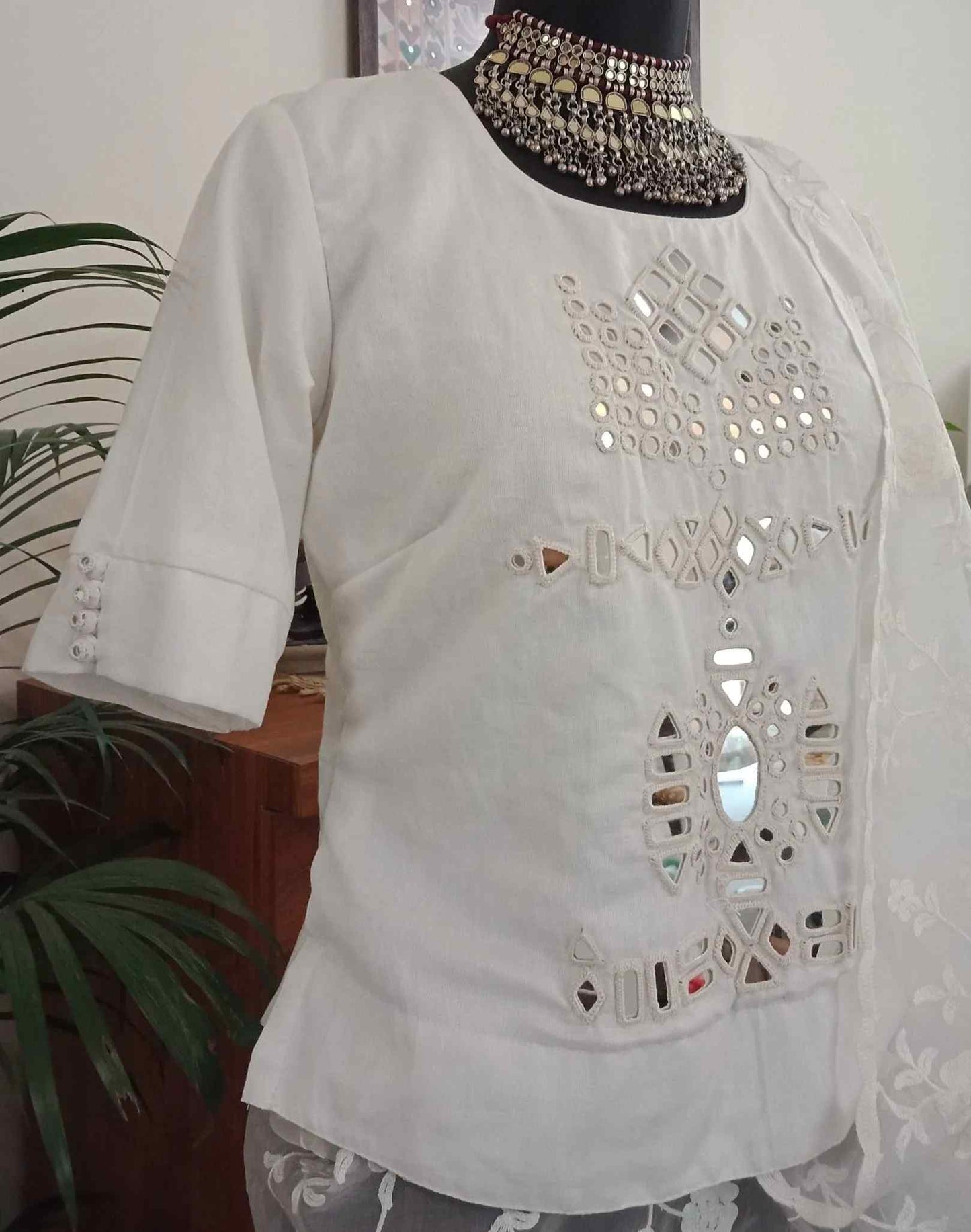 Long Kurti Mirror work Blouse