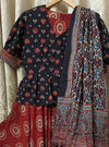 Buy Maroon Ajrakh Lehenga Choli Set | Godhuli