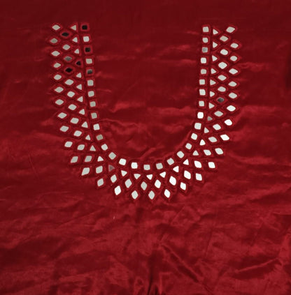 maroon gaji silk mirror work blouse