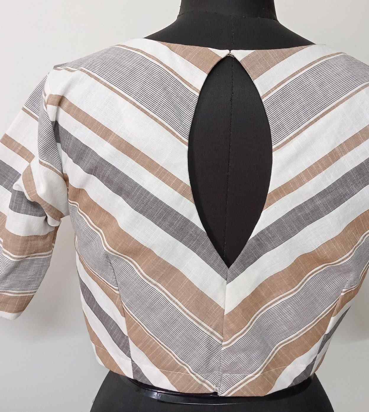 Neutral Shade Broad Stripes Blouse