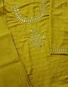 Buy Ochre Yellow Mirror Work Suit Set | Godhuli