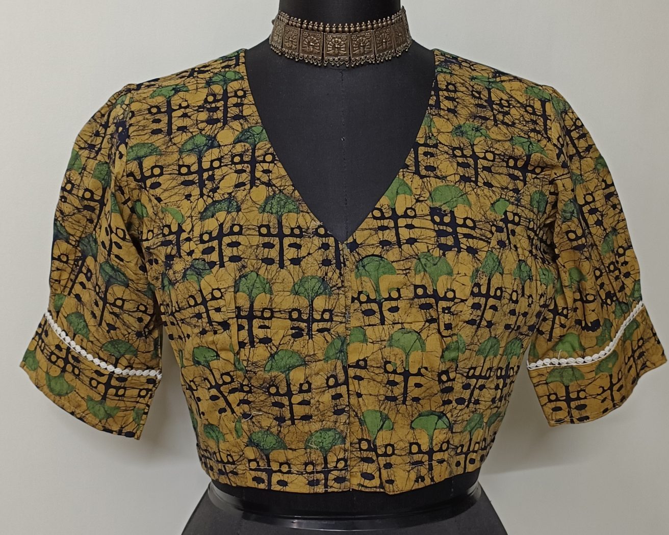 Ochre Yellow Batik Print Blouse