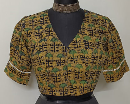 Ochre Yellow Batik Print Blouse