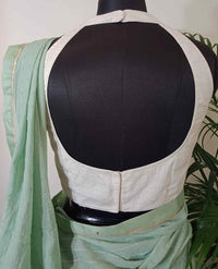 Off White Halter Neck Readymade Blouse | Godhuli