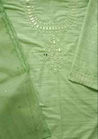Buy Pista Green Mirror Work Suit Set | Godhuli