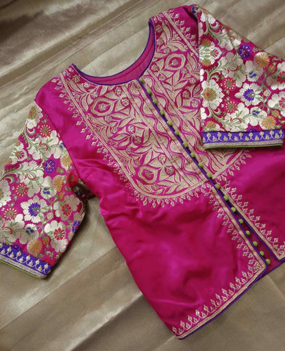 Rani Gaji Silk Aari Work Blouse