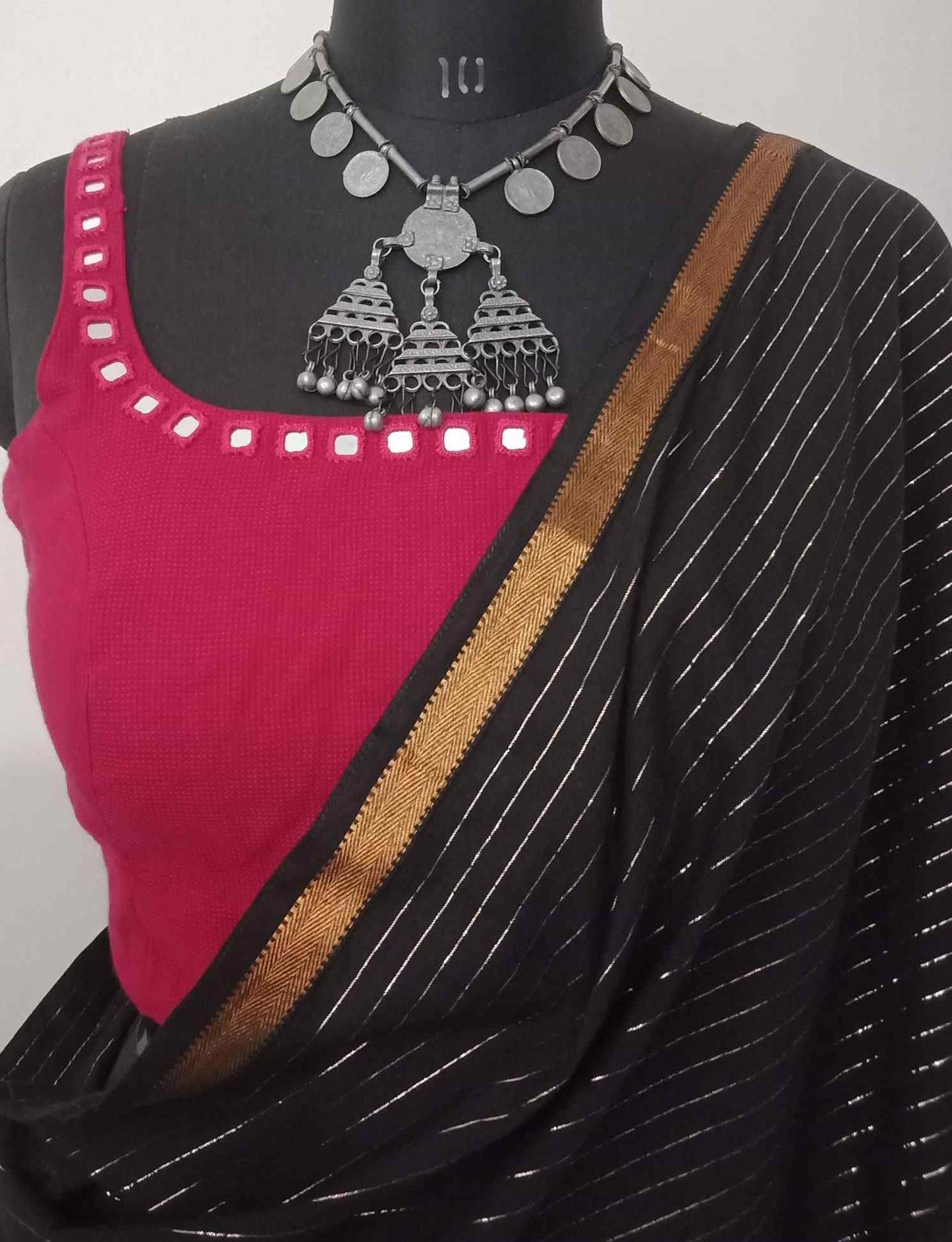 Rani Sleeveless Blouse with Mirror Work