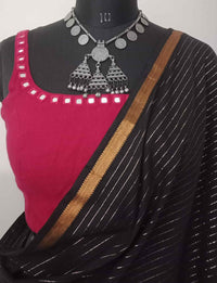 Rani Sleeveless Readymade Blouse with Mirror Work | Godhuli