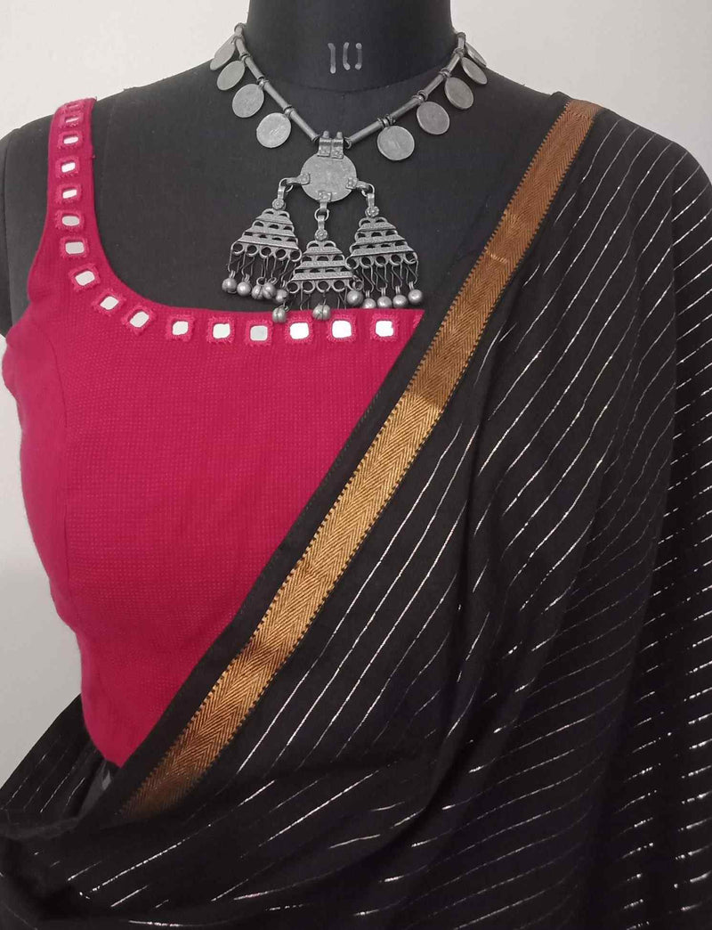 Rani Sleeveless Readymade Blouse with Mirror Work | Godhuli