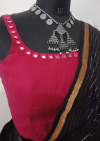 Rani Sleeveless Readymade Blouse with Mirror Work | Godhuli
