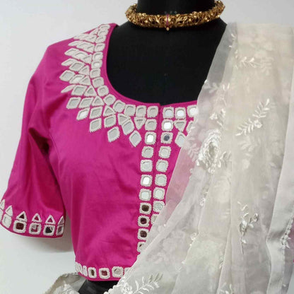  Rani Heavy Mirrorwork Blouse Combo